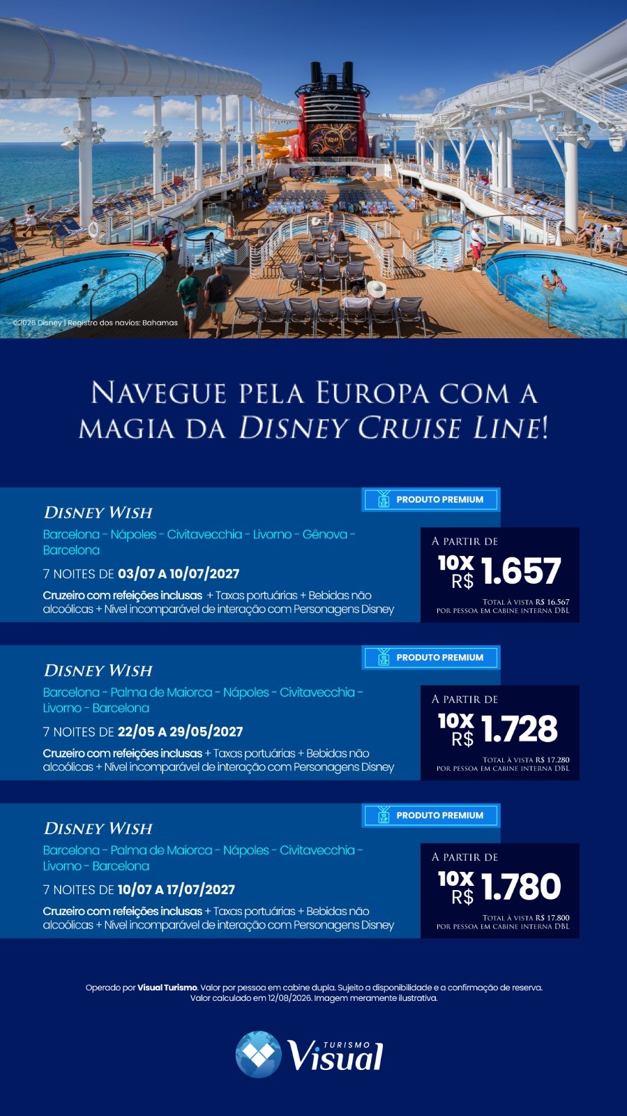 Europa com a Disney Cruise Line