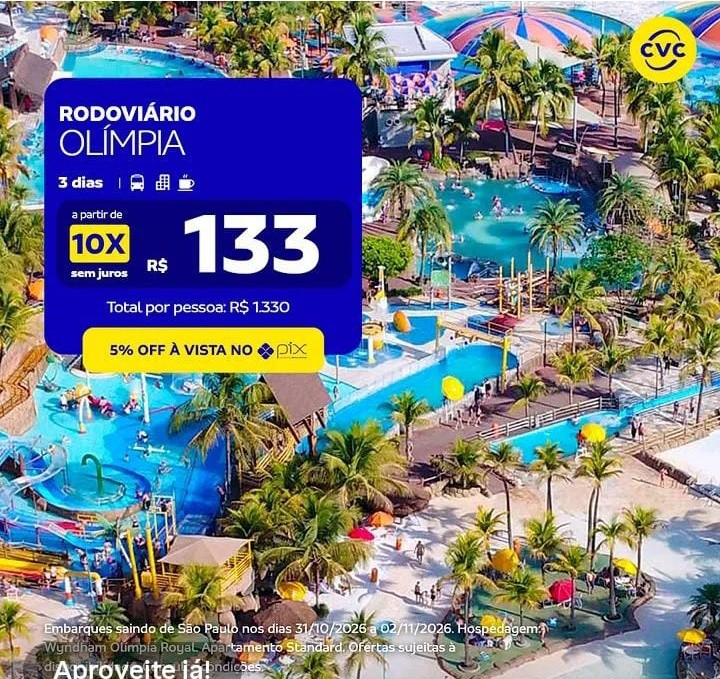 Olímpia de ônibus: 3 dias no Wyndham Royal